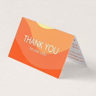 Curve Stripes Retro Minimalist Order Thank You Red Business Card