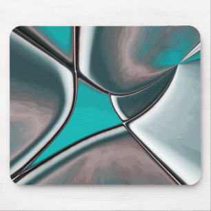Curved and twisted old plate shapes beige to cyan  mouse pad
