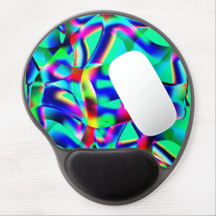 Curved and very colorful shapes, blue prevail to.. gel mouse pad