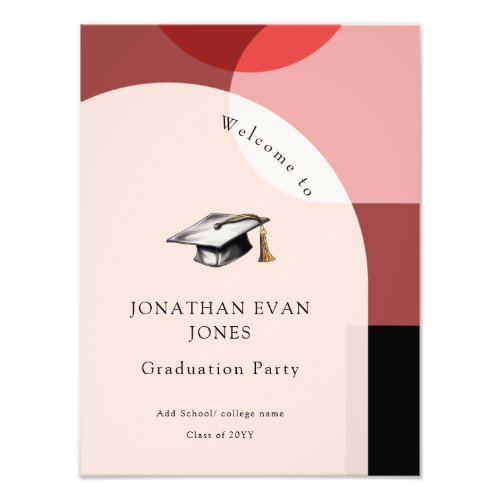 Curved Arched Graduation Party Welcome Sign