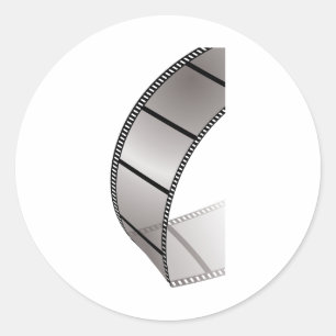 Curved Blank Film Strip Classic Round Sticker