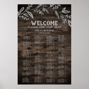 Curved Branch Wooden Alphabetical Seating Chart