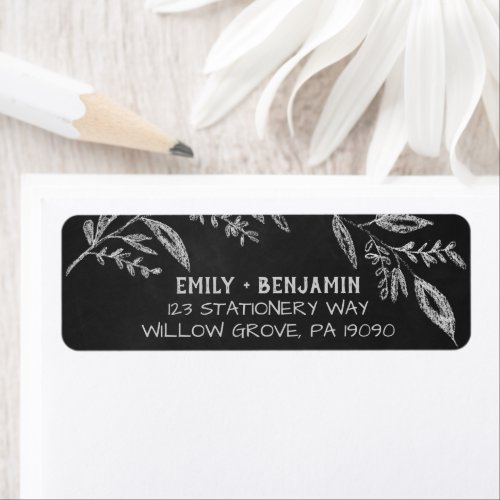 Curved Branches  Chalkboard Wedding Label
