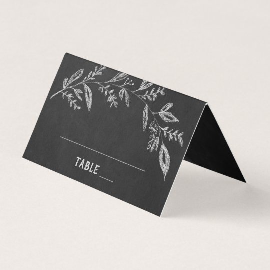 Curved Branches Chalkboard Wedding Place Card Zazzle Curved Branches Chalkboard Wedding Place Card