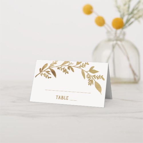 Curved Branches  Gold Wedding Place Card