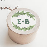 Curved Branches | Greenery Wedding Envelope Seals<br><div class="desc">These curved branches greenery wedding envelope seals are perfect for a modern wedding. The artsy design features two abstract watercolor greenery branches arranged to compose a rustic leafy wreath. Personalize the label with the initials of the bride and groom.</div>