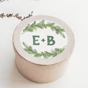 Curved Branches Greenery Wedding Envelope Seals