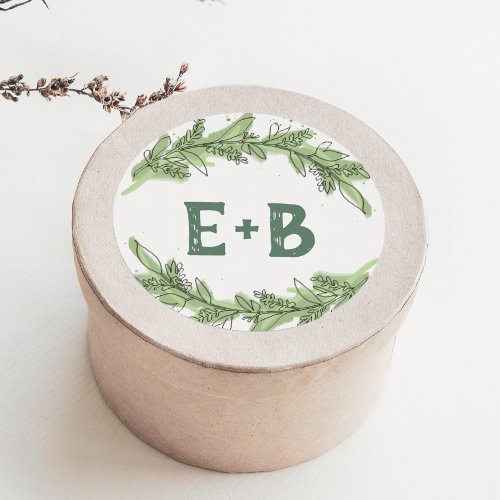 Curved Branches  Greenery Wedding Envelope Seals