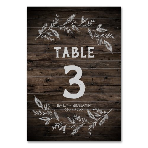 Curved Branches  Wooden Table Number
