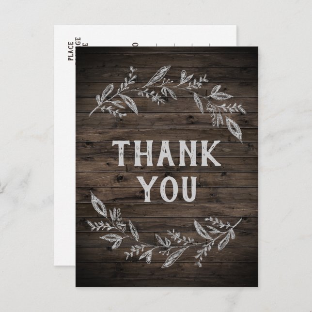 Curved Branches | Wooden Thank You Postcard (Front/Back)