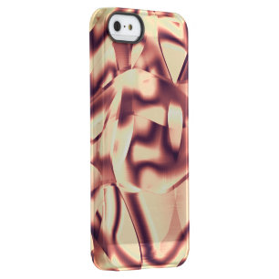 Curved brownish red or burgundy shapes, beige tone permafrost iPhone SE/5/5s case