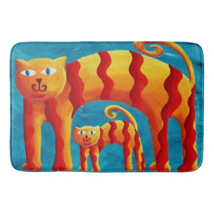 Curved Cats Bathroom Mat