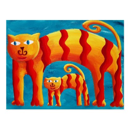 Curved Cats Postcard