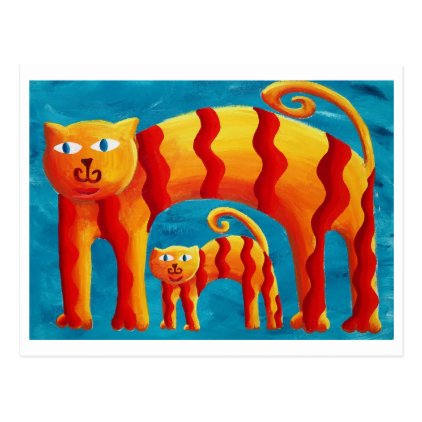 Curved Cats Postcard