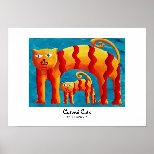 Curved Cats Poster