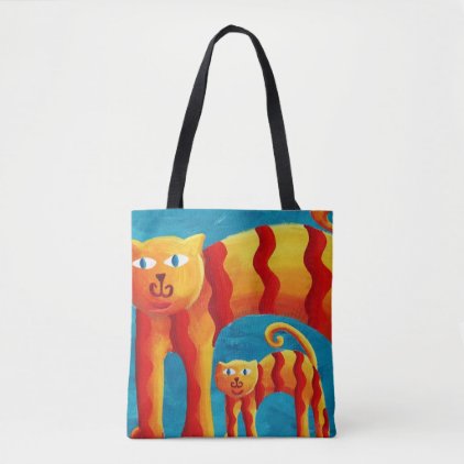 Curved Cats Tote Bag