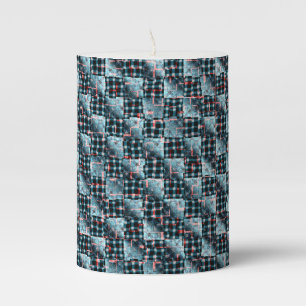 Curved chess squares exposed to destructive mosaic pillar candle