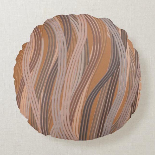 Curved Connections  Round Pillow (Front)
