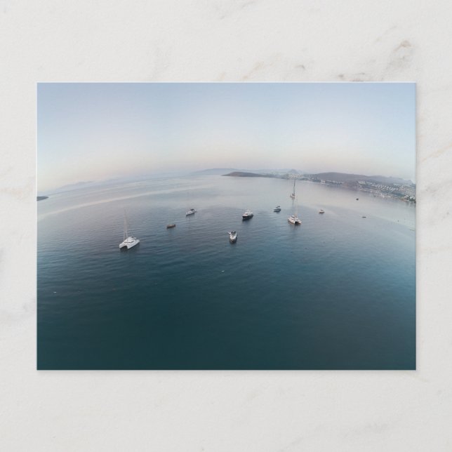 Curved Earth Ships  Postcard (Front)