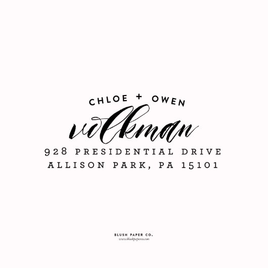 Curved Family Name Return Address Stamp  (Stamp View)