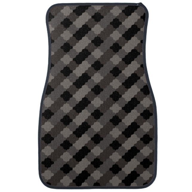 Curved Geometric Tile Pattern Set of Car Mats  (Front)