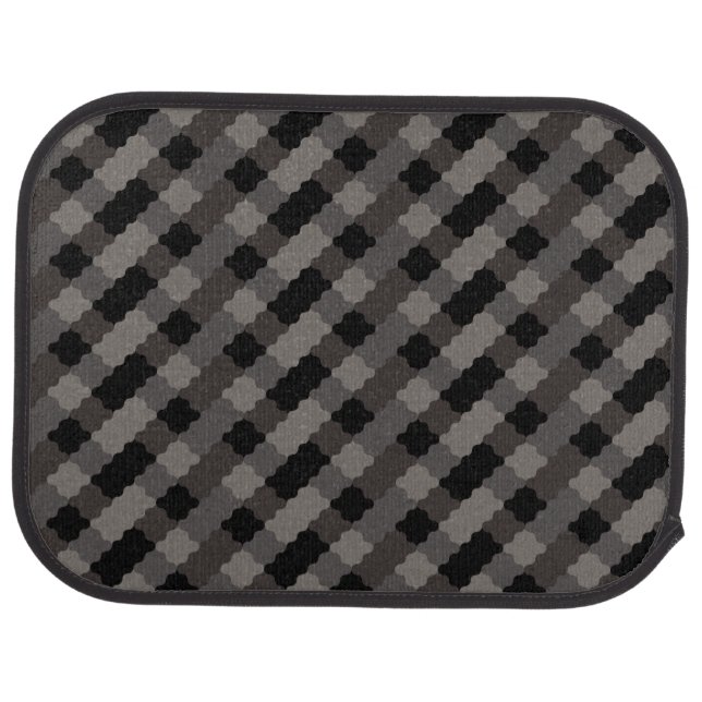 Curved Geometric Tile Pattern Set of Car Mats  (Rear)