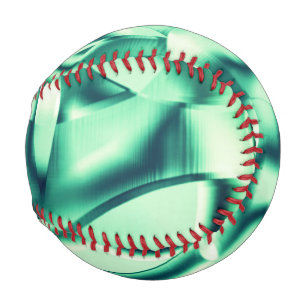 Curved green shapes of acrylic, mint green shades baseball