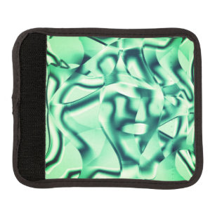 Curved green shapes of acrylic, some mint tones luggage handle wrap