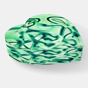 Curved green shapes of acrylic, with mint shades paperweight