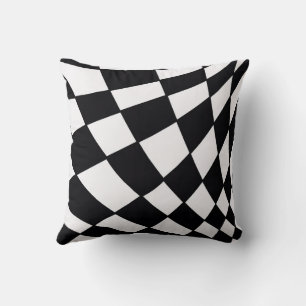 Curved Grid Modern Throw Pillow