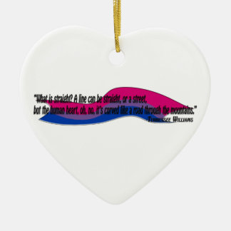 Curved Heart/Bi Pride Ceramic Ornament