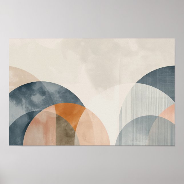 Curved intersecting lines with copy space poster (Front)