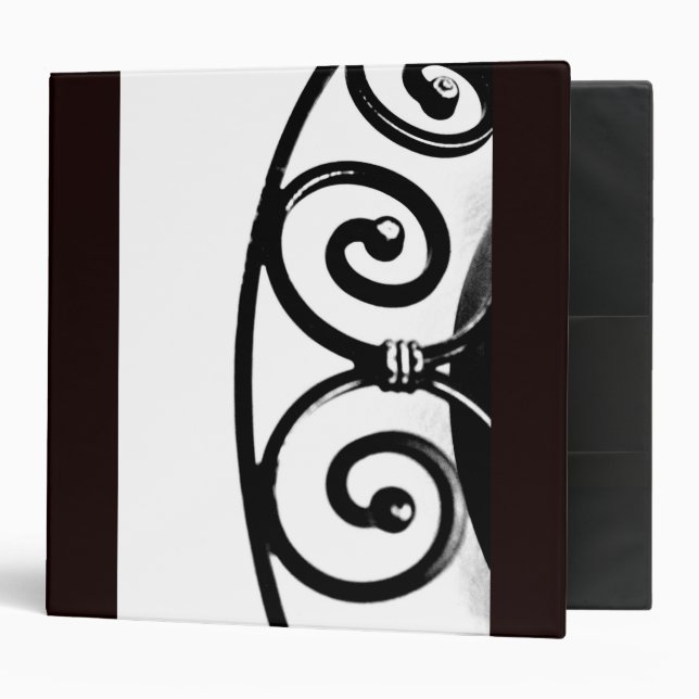 Curved Iron Art 3 Ring Binder (Front/Inside)
