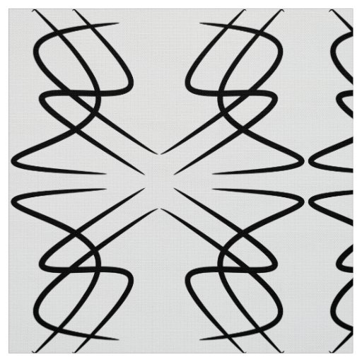 curved lines black/white fabric