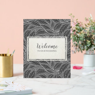 Curved lines Branches Leaves Black G621 Acrylic Sign