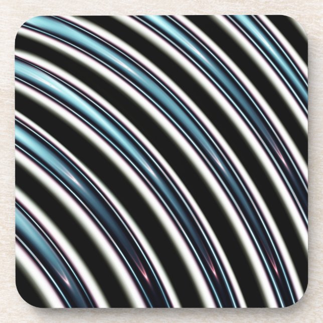 Curved Lines Close Up Of A Fractal Beverage Coaster (Front)