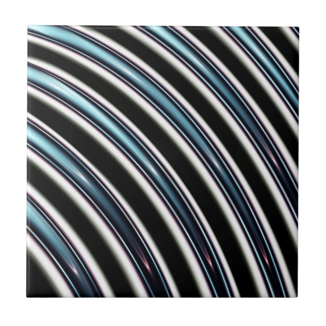 Curved Lines Close Up Of A Fractal Ceramic Tile (Front)