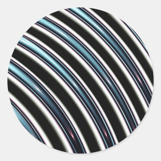 Curved Lines Close Up Of A Fractal Classic Round Sticker (Front)