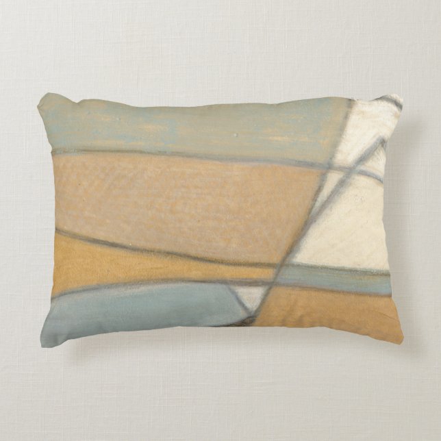Curved Lines & Muted Earth Tones Accent Pillow (Front)