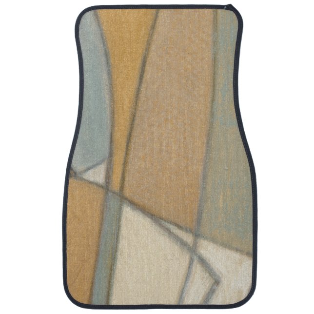 Curved Lines & Muted Earth Tones Car Mat (Front)