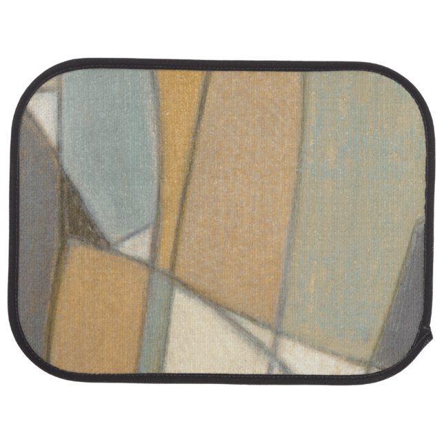 Curved Lines & Muted Earth Tones Car Mat (Rear)