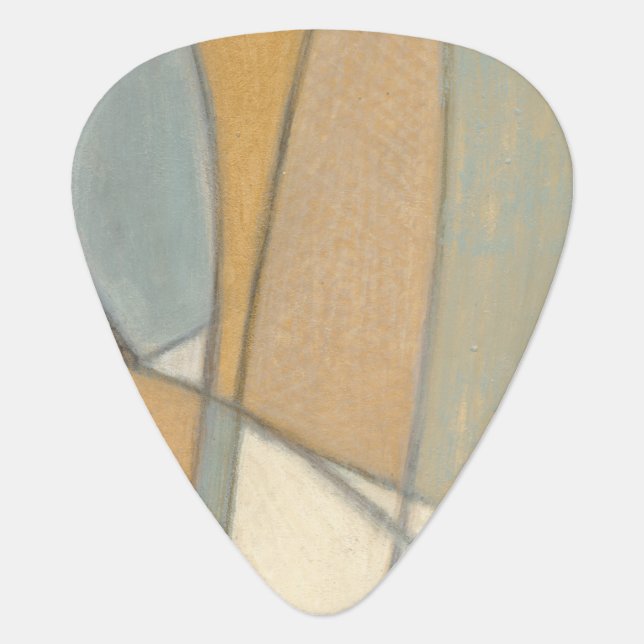 Curved Lines & Muted Earth Tones Guitar Pick (Front)