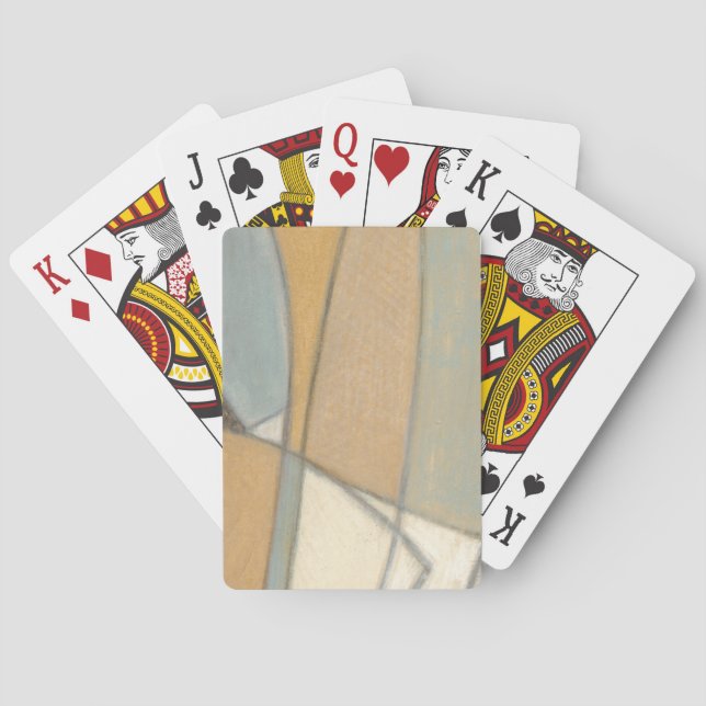 Curved Lines & Muted Earth Tones Poker Cards (Back)