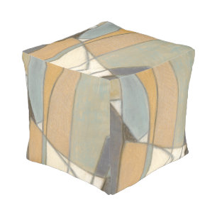 Curved Lines & Muted Earth Tones Pouf