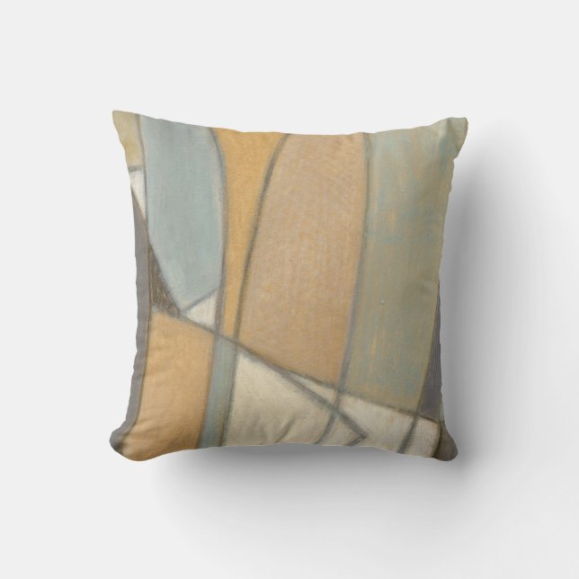 Curved Lines & Muted Earth Tones Throw Pillow (Front)