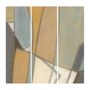 Curved Lines & Muted Earth Tones Triptych