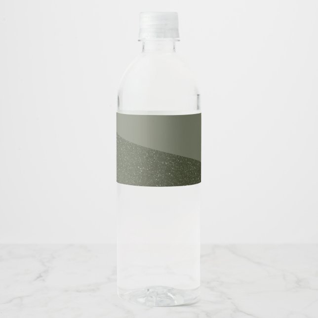 Curved Moss Green Water Bottle Label (Front)
