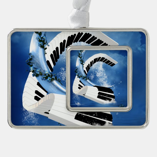 Curved piano christmas ornament (Front)
