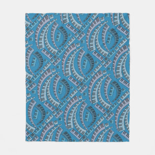 Curved Piano Keys Fleece Blanket