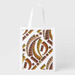 Curved Piano Keys Grocery Bag